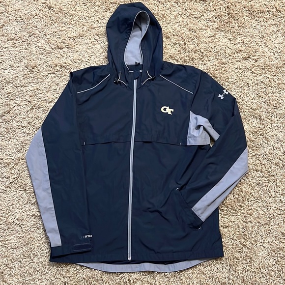 UNDER ARMOUR Storm Georgia Tech Full Zip Long Sleeve Hooded Men’s Jacket XL - Picture 2 of 13